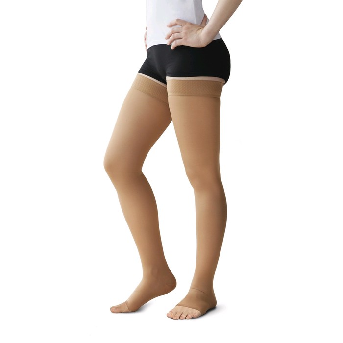 Чулки медицинские компрессионные, выше колена, без мыска, 1 класс, рост 2, арт.4001, размер 5 (XL), цвет бежевый