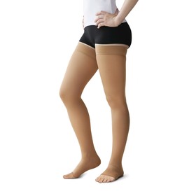 Чулки медицинские компрессионные, выше колена, без мыска, 2 класс, рост 1, арт.4001, размер 5 (XL), цвет бежевый