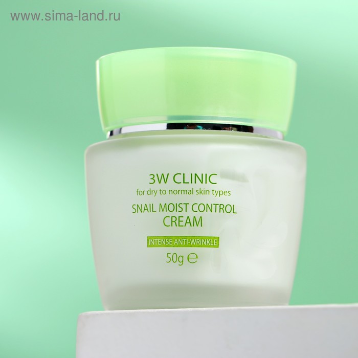 фото Восстанавливающий крем для лица с улиточным муцином 3w clinic snail moist control cream, 50 г