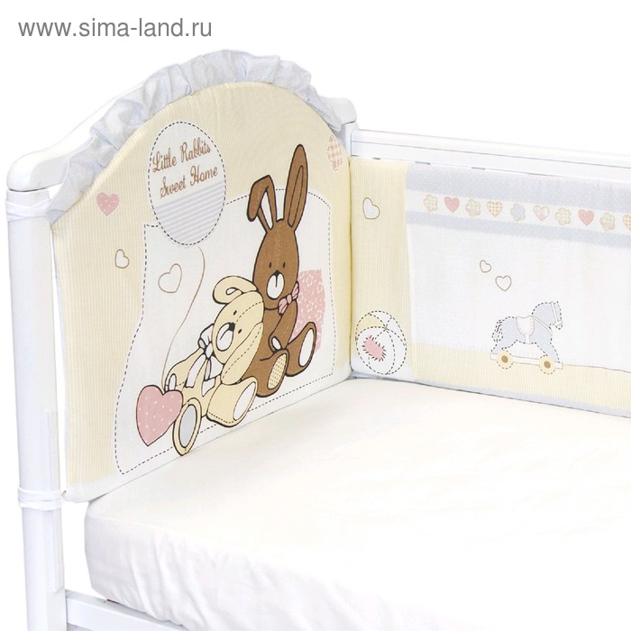 Бортик в кроватку «Милый дом», размер 120×35 см-2 шт; 60×49 см-2шт