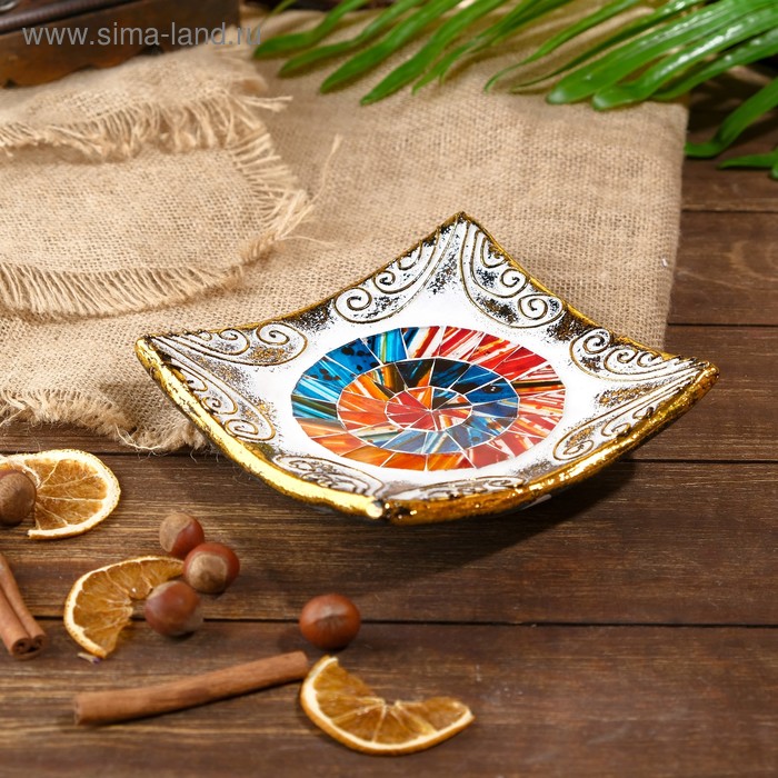 фото Тарелка декоративная "элли" керамика 14х14х3 см