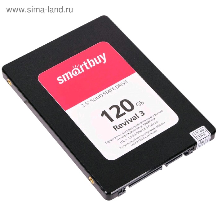 Накопитель SSD SmartBuy Revival3 SB120GB-RVVL3-25SAT3, 120Гб, SATA-III, 2,5, 3D TLC твердотельный накопитель smartbuy revival 3 120 гб sata sb120gb rvvl3 25sat3