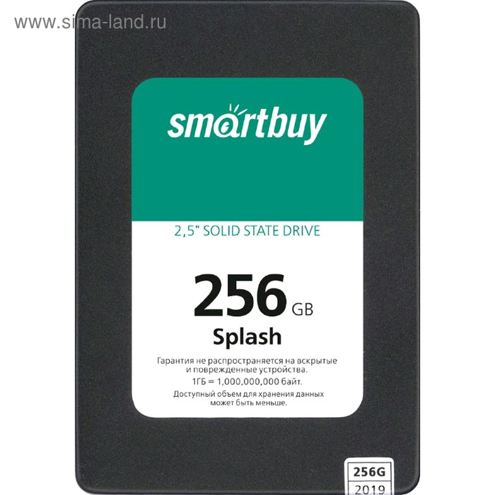 цена Накопитель SSD SmartBuy Splash SBSSD-256GT-MX902-25S3, 256Гб, SATA-III, 2,5, 3D TLC