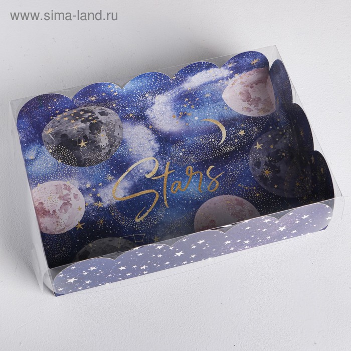 Коробка подарочная с PVC-крышкой «Космическая», 20 × 30 × 8 см