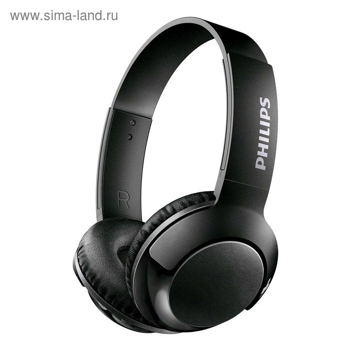 цена Наушники Philips shb 3075BK накладные, с микрофоном, беспроводные, чёрные