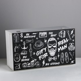

Ящик деревянный подарочный Gift for real man, 35 × 20 × 15 см