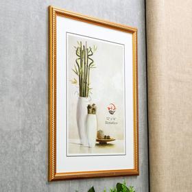 

Фоторамка пластик 30х40 "Золотые витки на карамельном" 42,8х32,8х1 см