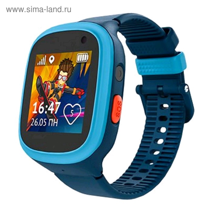 фото Смарт-часы aimoto "кнопка жизни" ocean lite 1,44", tft, ip67, gps, android, ios, синие