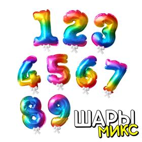 

Шар-самодув 4" «Цифра-топер» с палочкой, набор 10 шт., виды МИКС