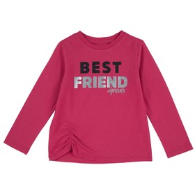 

Лонгслив для девочек, рост 104 см, цвет розовый, принт Best Friend