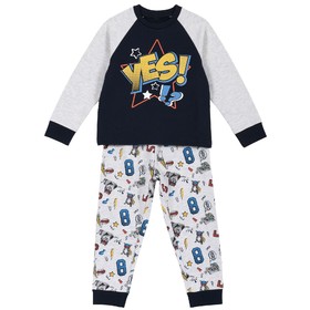 

Пижама для мальчиков, рост 116 см, цвет светло-серый, принт Yes