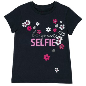 

Футболка Selfie, для девочки, рост 104 см, цвет тёмно-синий