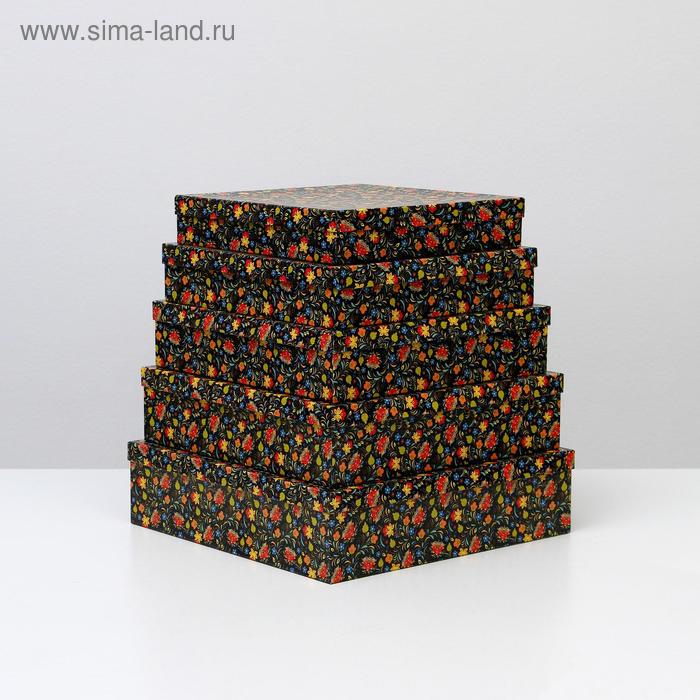 

Набор коробок 5 в 1 "Хохлома", 34 х 34 х 9 - 26 х 26 х 5 см