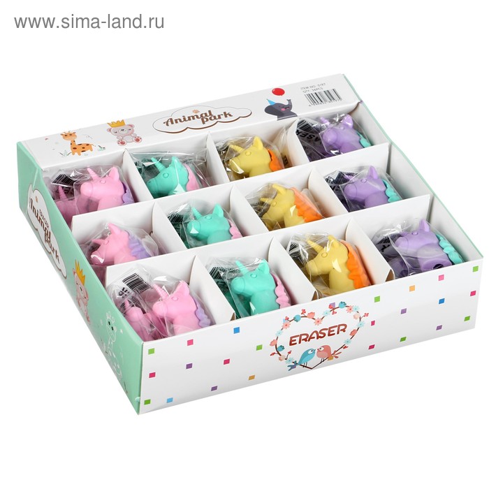 

Ластик фигурный "Единорог", МИКС (насадка на карандаш)