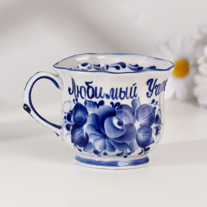 

Кофейная пара "Улыбка" (Любимый Учитель), 150 мл, гжель