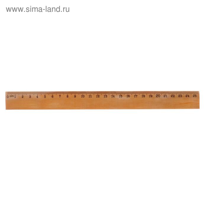 Линейка деревянная 25 см, Attomex, (штрих-код)