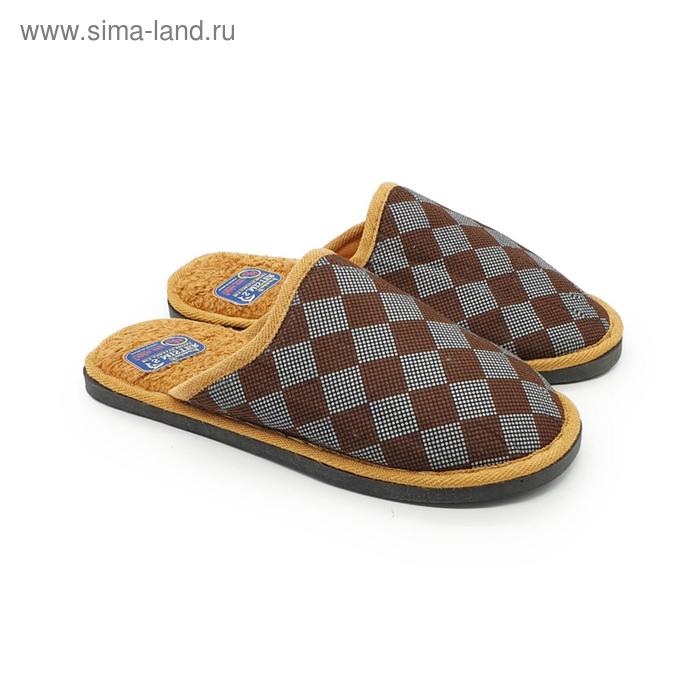 фото Тапочки мужские, цвет коричневый, размер 42-43