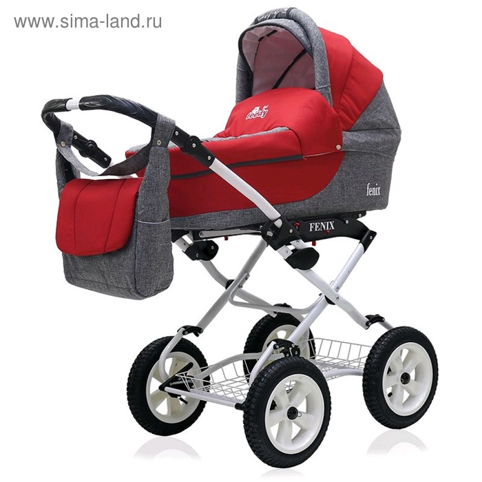 Коляска 2 в 1 Bart-Plast Fenix Classic цвет 11 графитово-красный 16457₽