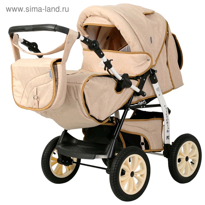 Коляска-трансформер Bart-Plast Victoria Prime Pkl, цвет 06 бежевый лён