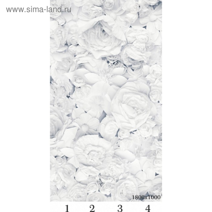 Панель потолочная PANDA Цветы панно 4140 (упаковка 4 шт.), 1,8х1 м