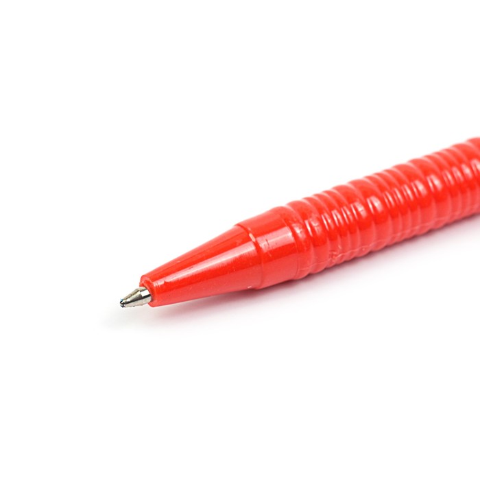 Ручка шариковая автоматическая Лого Аскет корпус красный, стержень синий