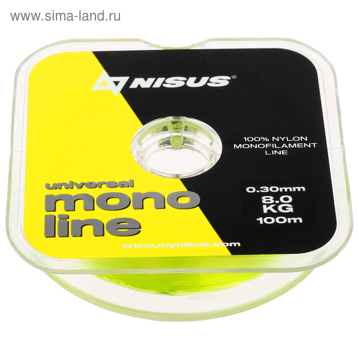 фото Леска nisus monoline fluorescent yellow 0,30 мм/100 м