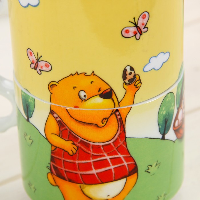 Набор кружек с крышкой 300 мл "Веселый лес", 2 шт