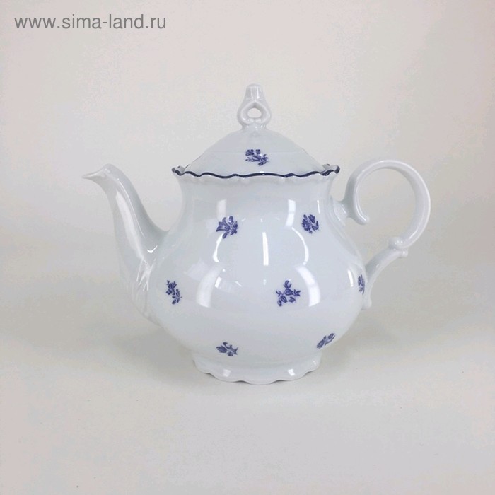 фото Чайник 1.2 л с крышкой, «офелия», декор «мелкие синие цветы» thun 1794 a.s.