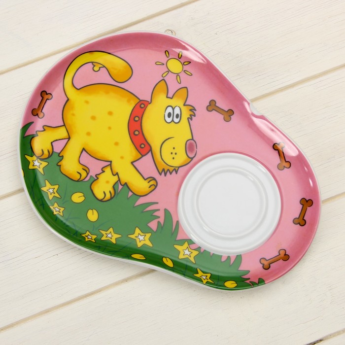 Набор детской посуды "Дружок", 2 предмета: кружка 300 мл, блюдце