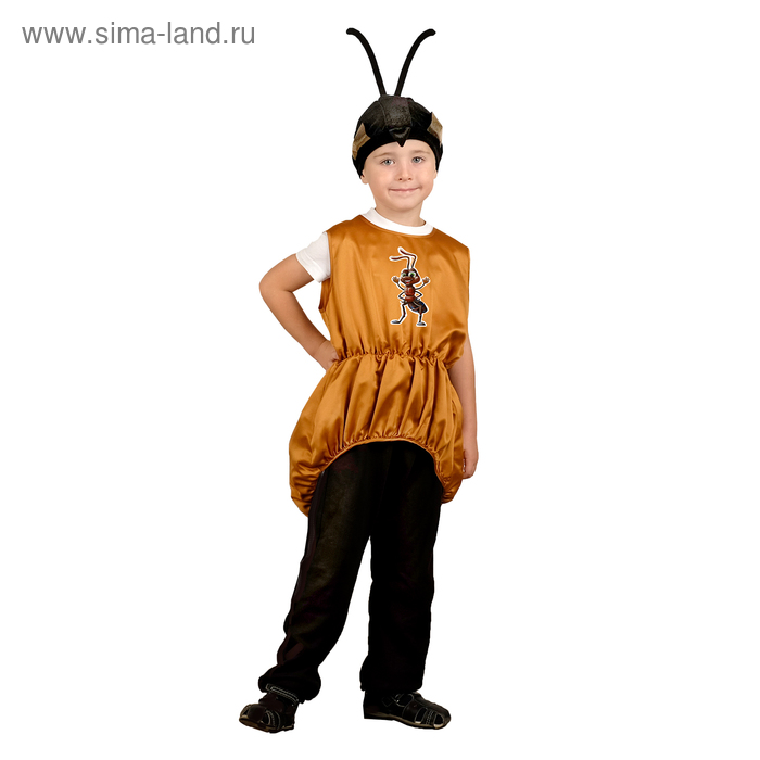 фото Карнавальный костюм «муравей», жилет, шапка, р. 32-34, рост 116-128 см страна карнавалия
