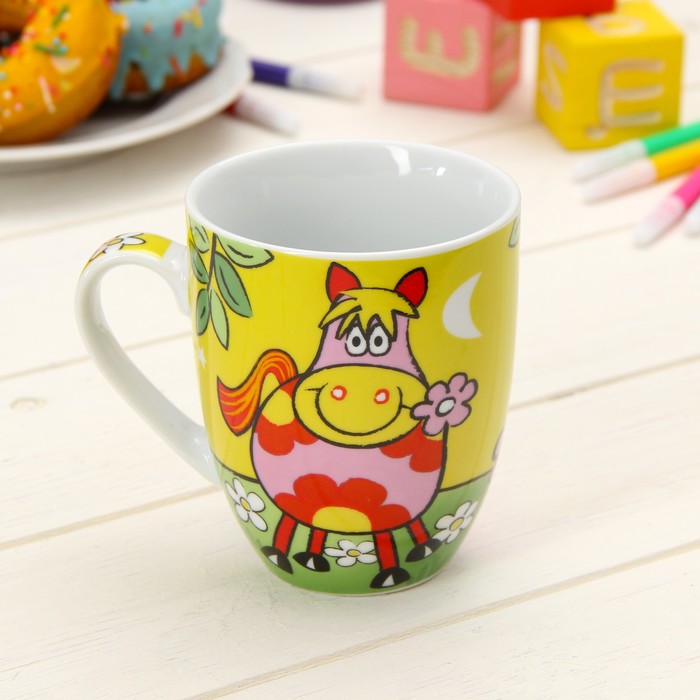 Набор детской посуды "Лошадка", 2 предмета: кружка 300 мл, блюдце