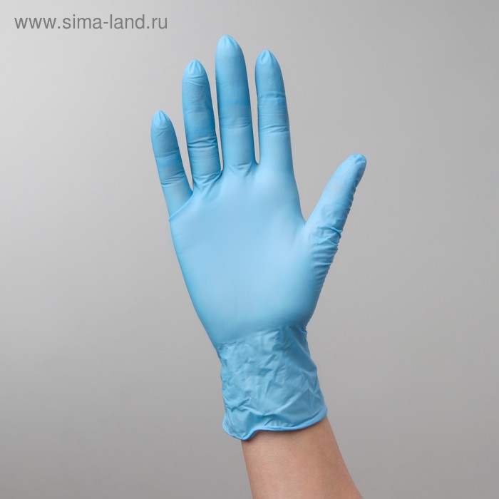 Перчатки нитриловые, текстурированные на пальцах A.D.M. «Усиленные», размер S, 100 шт/уп, 9 г
