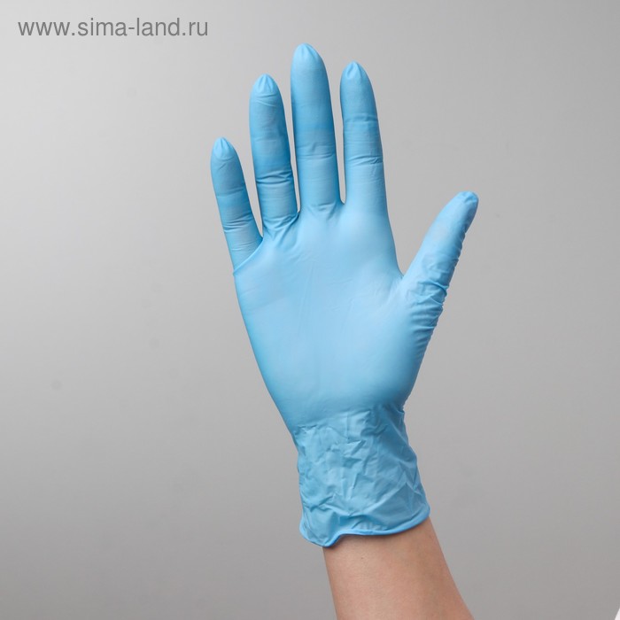 фото Перчатки нитриловые, текстурированные на пальцах a.d.m. «усиленные», размер xl, 100 шт/уп, 9 г