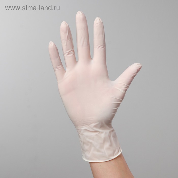 Перчатки A.D.M. латексные опудренные, размер S, 10,8 гр, 100 шт/уп, цвет белый