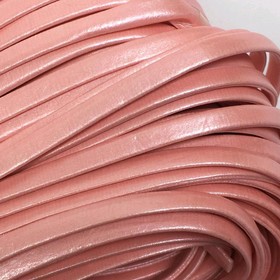 Шнур декоративный, кожзам, 5 мм, цвет розовый Ош