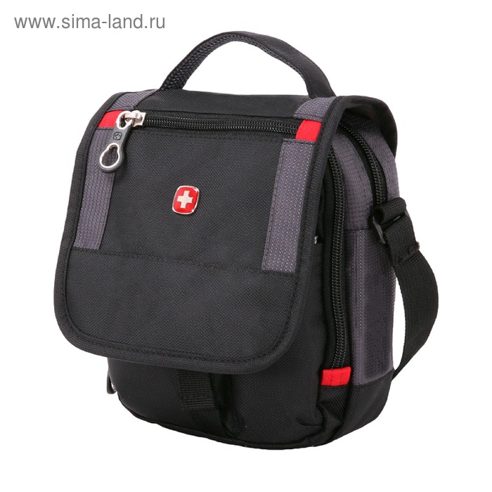 фото Сумка-планшет swissgear, чёрный/серый, 15×5×22 см