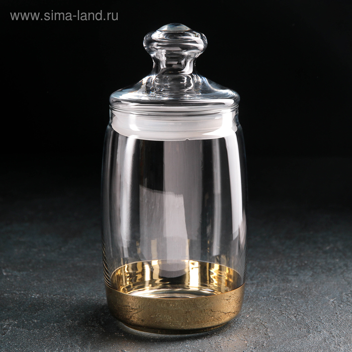 фото Банка «сesni. поло», 1,1 л, золото гусь-хрустальный стекольный завод