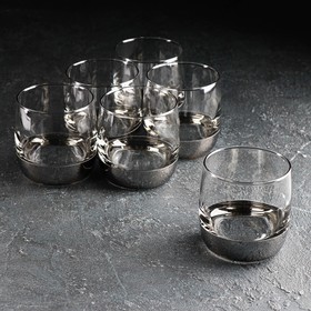 Набор стаканов для виски «Поло», 310 мл, 6 шт, серебро