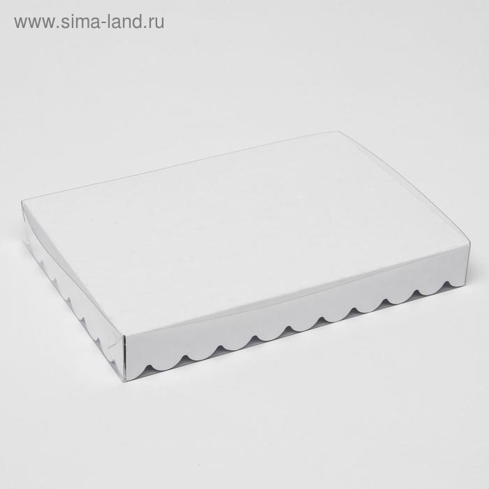 

Коробочка для печенья с PVC крышкой "Полоски", крафт, 22 х 15 х 3 см