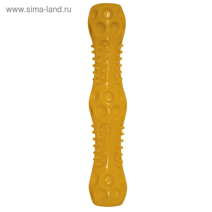 цена Игрушка для собак Палка массажная Зооник, пластизоль, 27 см, оранжевая