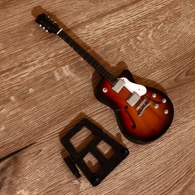 

УЦЕНКА Гитара сувенирная "Gibson Es" чёрно-жёлтая, на подставке 24х8х2 см