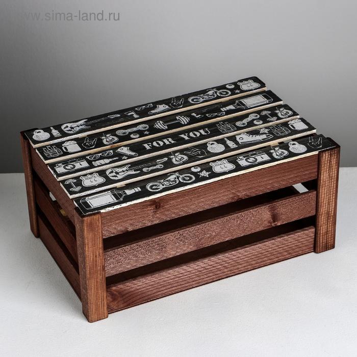 Коробка деревянная подарочная For you, 21 × 33 × 15  см