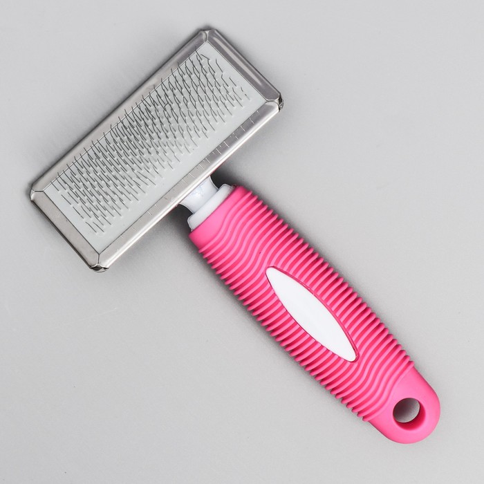 Пуходерка без капель с рифленой резиновой ручкой 9 х 15 см ,микс цветов