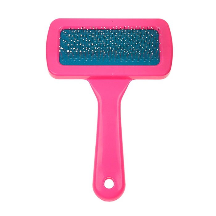 Пуходёрка с пластиковой ручкой 10 х 15 см, микс цветов