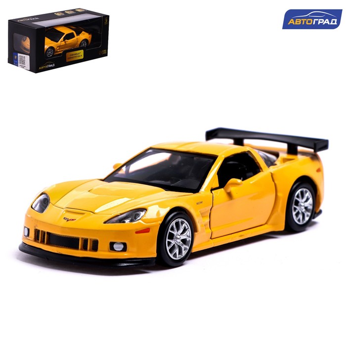 

Машина металлическая CHEVROLET CORVETTE C6-R, 1:32, открываются двери, инерция, цвет жёлтый