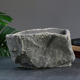 

Кашпо цветочный "Камень гранит" гипс, 2,8 л