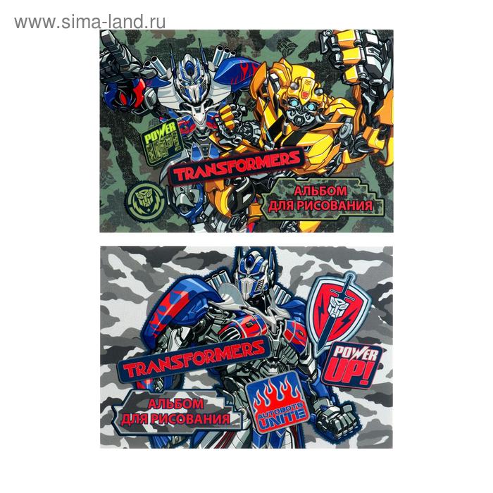 Альбом для рисования А5, 20 листов на клею Transformers, обложка мелованный картон, двойной УФ-лак, блок 100 г/м2, МИКС