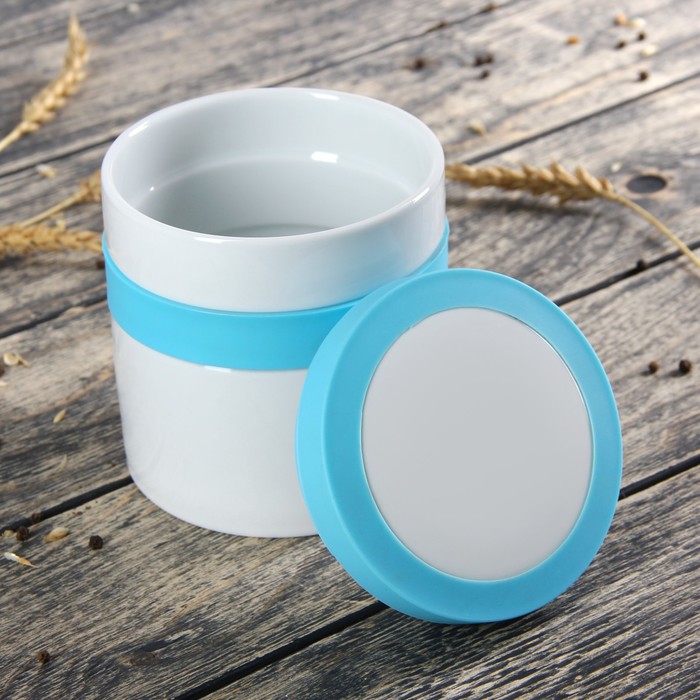 Банка для сыпучих продуктов 600 мл "Стиль", цвет голубой