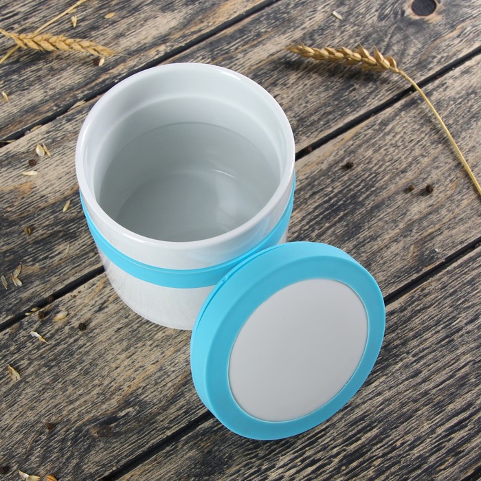 Банка для сыпучих продуктов 600 мл "Стиль", цвет голубой