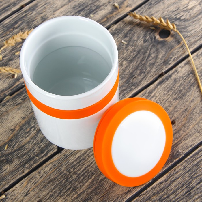 Банка для сыпучих продуктов 800 мл "Стиль", цвет оранжевый